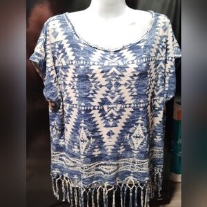 Denim & supply Ralph Lauren 100% cotton fringe blouse